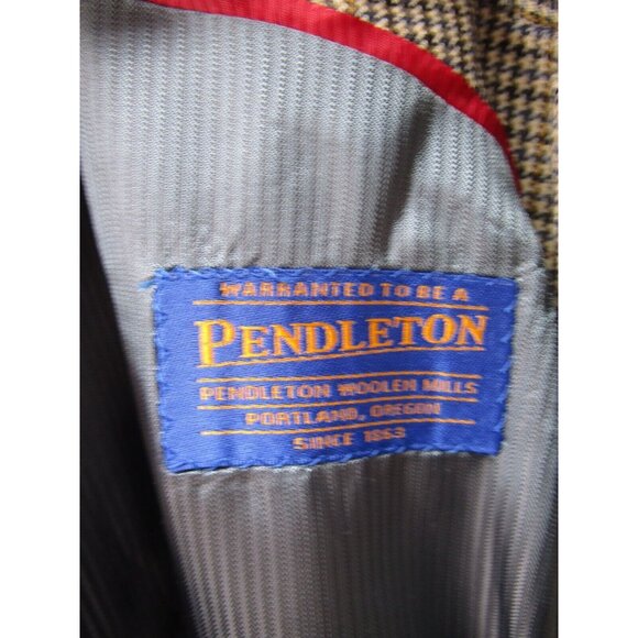 Pendleton Sport Coat 42 Houndstooth Blazer Wool Jacket Preppy Lined - Picture 11 of 12